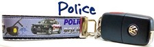 Police Key Fob Wristlet Keychain 1"wide Zipper pull Camera strap handmade