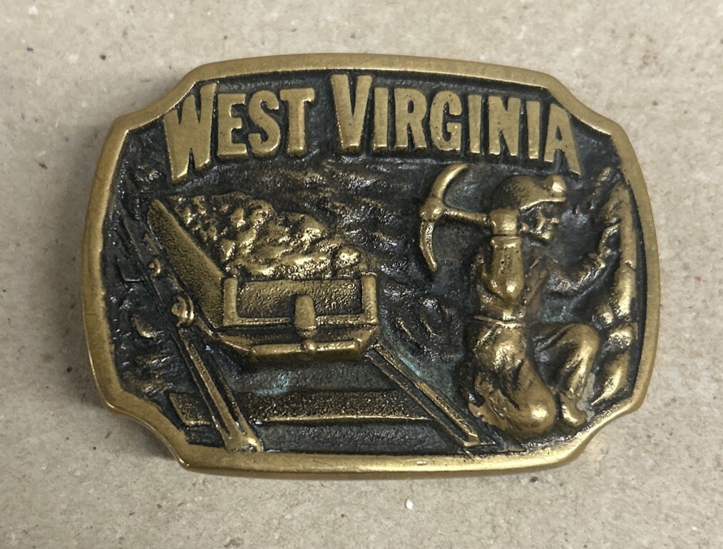VINTAGE WEST VIRGINIA MOUNTAINEERS HEAVY BELT BUCKLE LIMITED