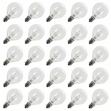 Clear 5W G40 Globe Bulbs for Outdoor String Light Replacement Bulbs