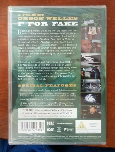 Eureka! - Masters of Cinema (#30 F For Fake DVD - UK Version - Picture 2 of 2