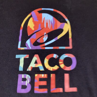 Taco Bell Drip Employee Crew T-Shirt XXL Black Graffiti Fast Mexican Food