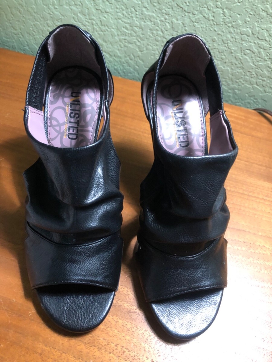 UNLISTED KENNETH COLE 7.5M BLACK Top Shelf PU BOOTS Shoes 