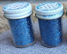 2 Vintage Ross Chem Co Blue GLITTER for Crafts DIY Greeting Cards Ornaments