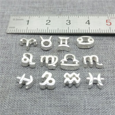 5 Stück 925 Sterling Silber Sternbildperlen Widder Stier Zwillinge Spacer