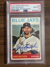 Jose Bautista BLUE INK REAL ONE Auto 2013 Topps Heritage PSA 10 - POP 2
