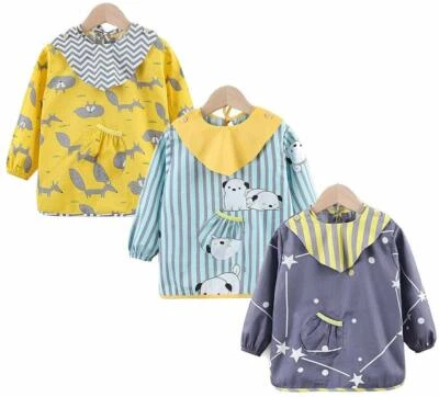 HAIMOBURG 3er Pack Wasserdicht Lätzchen Babylätzchen mit Ärmeln Ärmellätzchen 0 - 2 Jahre