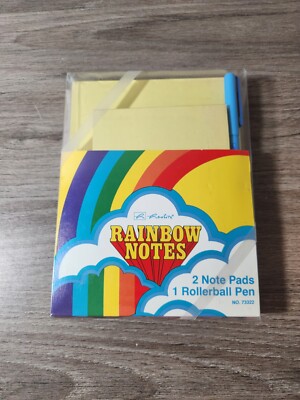 Vintage 80s Rainbow Note Pads, Vintage Stationary, Colorful Collectible, Herlitz