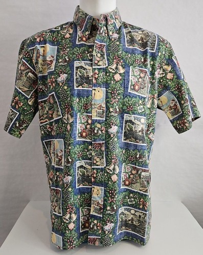 Camicia Reyn Spooner Mele Kalikimaka 2015 Ltd Ed Natale Aloha Uomo Taglia L Eddy Y