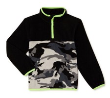 New Size Large  10-12 Large Boys wonder nation quarter zip Black Camo jacket