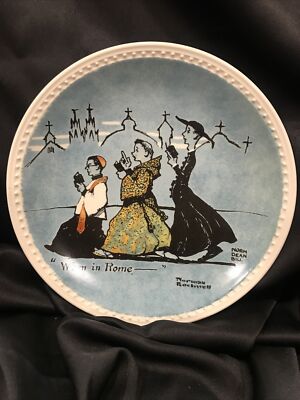 Limited Ed. Plate Newall Pottery Norman Rockwell On Tour When In Rome Collector