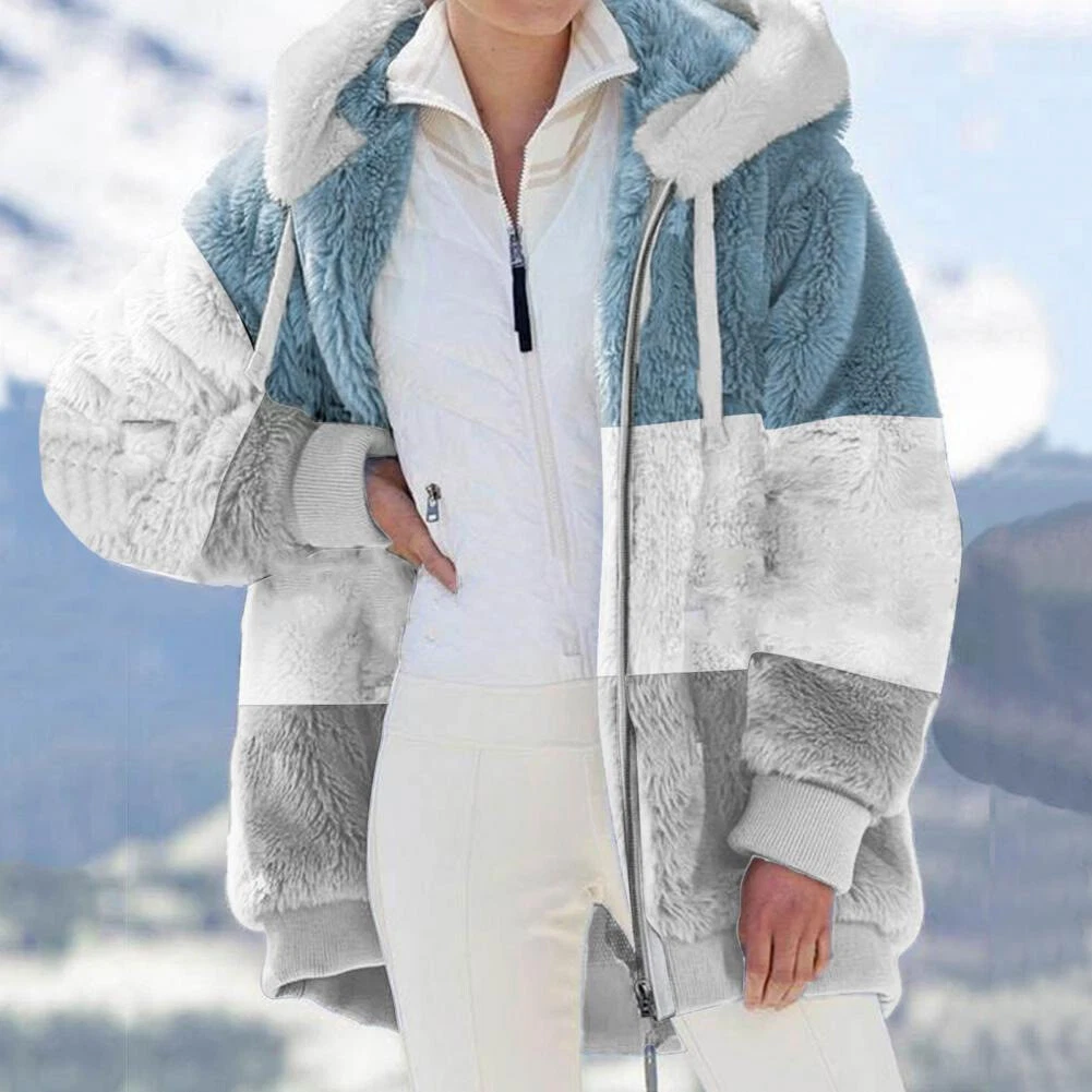 Blue hotsell fur hoodie