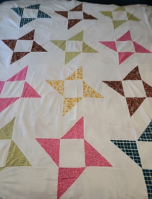 Vintage Handmade Quilt Top Pinwheel Style | eBay
