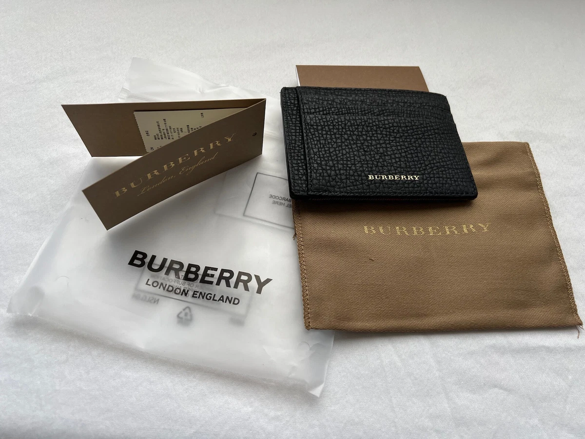 Burberry: Gray & Black Check Card Holder