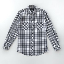 Men's DOLCE&GABBANA Slim Fit Check Shirt Black White Made In Italy Size S