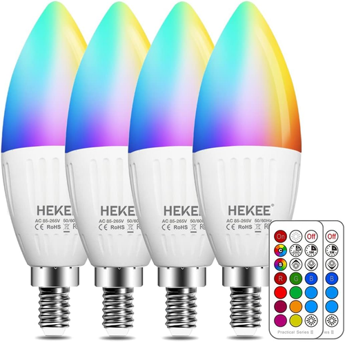 E12 LED Candelabra Light Bulbs, Color Changing Candle, B11 40W Incandescent Equi - Picture 9 of 12