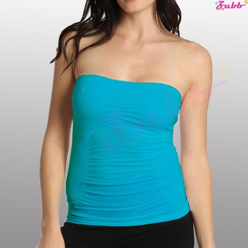 Top de tubo adelgazante sin tirantes Spandex sin costuras con sujetador almohadilla camisa XS S M L - Imagen 9 de 18