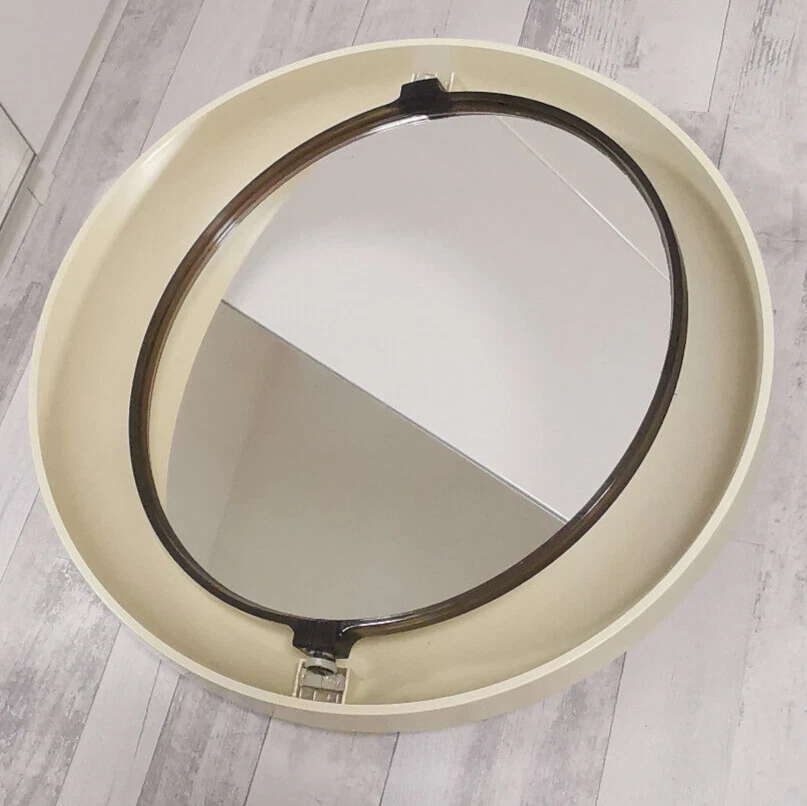 Allibert Wandspiegel Spiegel mit Beleuchtung Schwenkbar Space Age Vintage ⌀61,5 - Bild 3 von 4