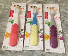 3Pcs Assorted Colors Radius Totz +, Silky Soft Toothbrush For Ages 3Made In USA