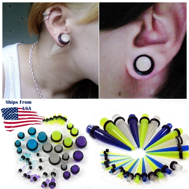 Glow In The Dark Plugs Taper Earring Expanding Set Stretching Kit Pairs 14G 1 2