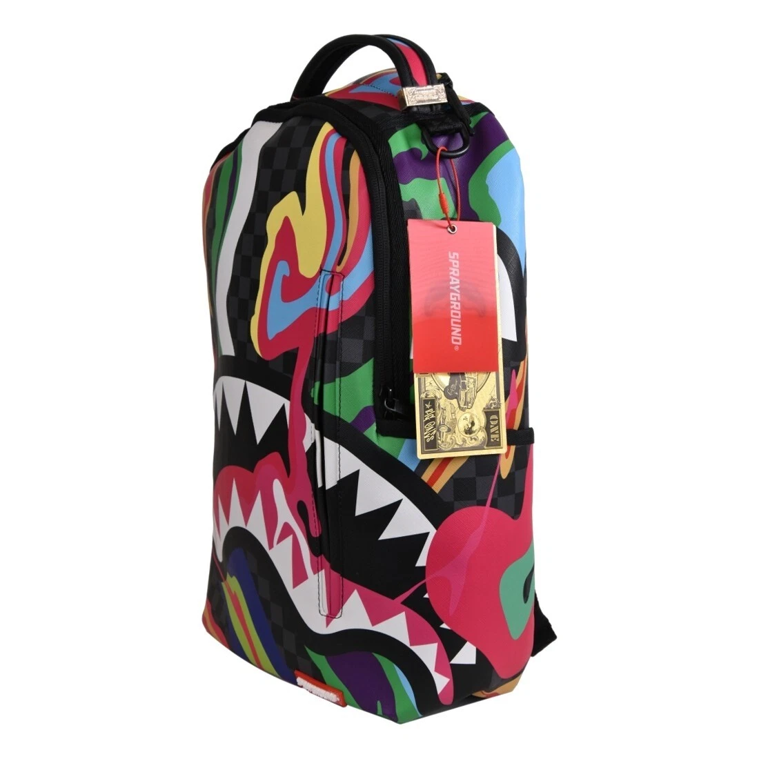 shark-motif zipped backpack, Sprayground