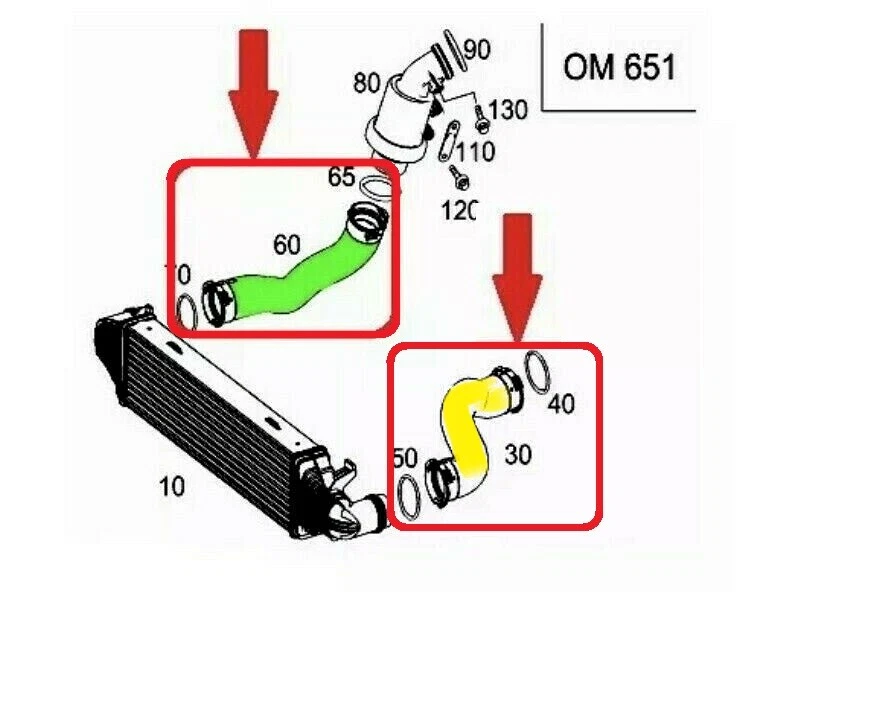 2x Ladeluftschlauch für MERCEDES E-Klasse Limousine (W212) 200CDI 220CDI 250CDI - Bild 6 von 6