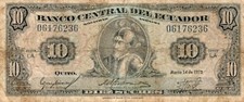 Banknote Ecuador P109a 10 Sucres 1975