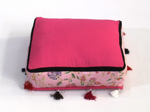 Indian Square Box Cushion Cover Floor Decorative Pillow Cotton Quilted Cushions - Picture 22 of 32
