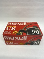 Maxell Normal Bias UR 90 Minutes Blank Audio Cassette Tapes Box Of 10 New Sealed