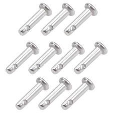 Single Hole Clevis Pins - 3mm x 12mm Flat Head 304 Stainless Steel Pin 10Pcs