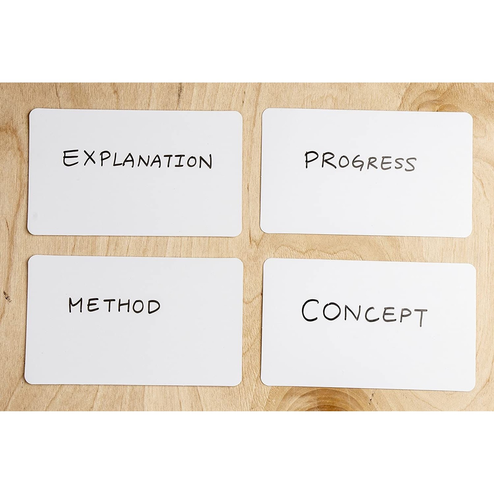 100 Rounded Corner Blank Flash Cards for Business/DIY Gift Memo Card White 3"x5"