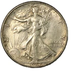 1937-P Walking Liberty Silver Half Dollar Almost Uncirculated AU+