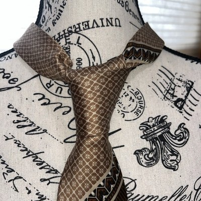 Cartier Brown Men s Tie Patterned 3 x59 