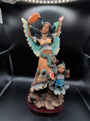Young's Inc. Native American Indian Collection Mom And Daughter 11'' Dancing