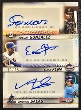 2025 Bowman's Best JOSUAR GONZALEZ, ELIAN PENA, ANDREW SALAS Triple AUTO /75