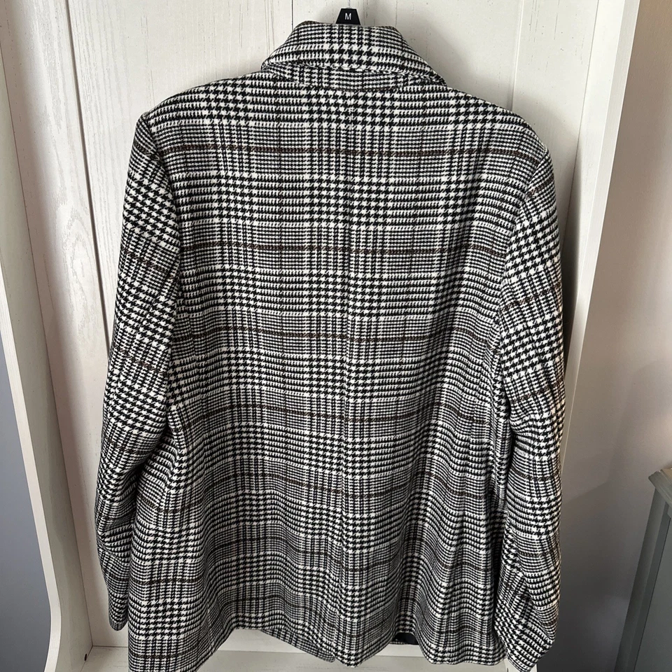 Blazer deportivo Old Navy para mujer gris a cuadros pata de gallo doble pecho talla XL NUEVO CON ETIQUETAS Foto 3 de 4