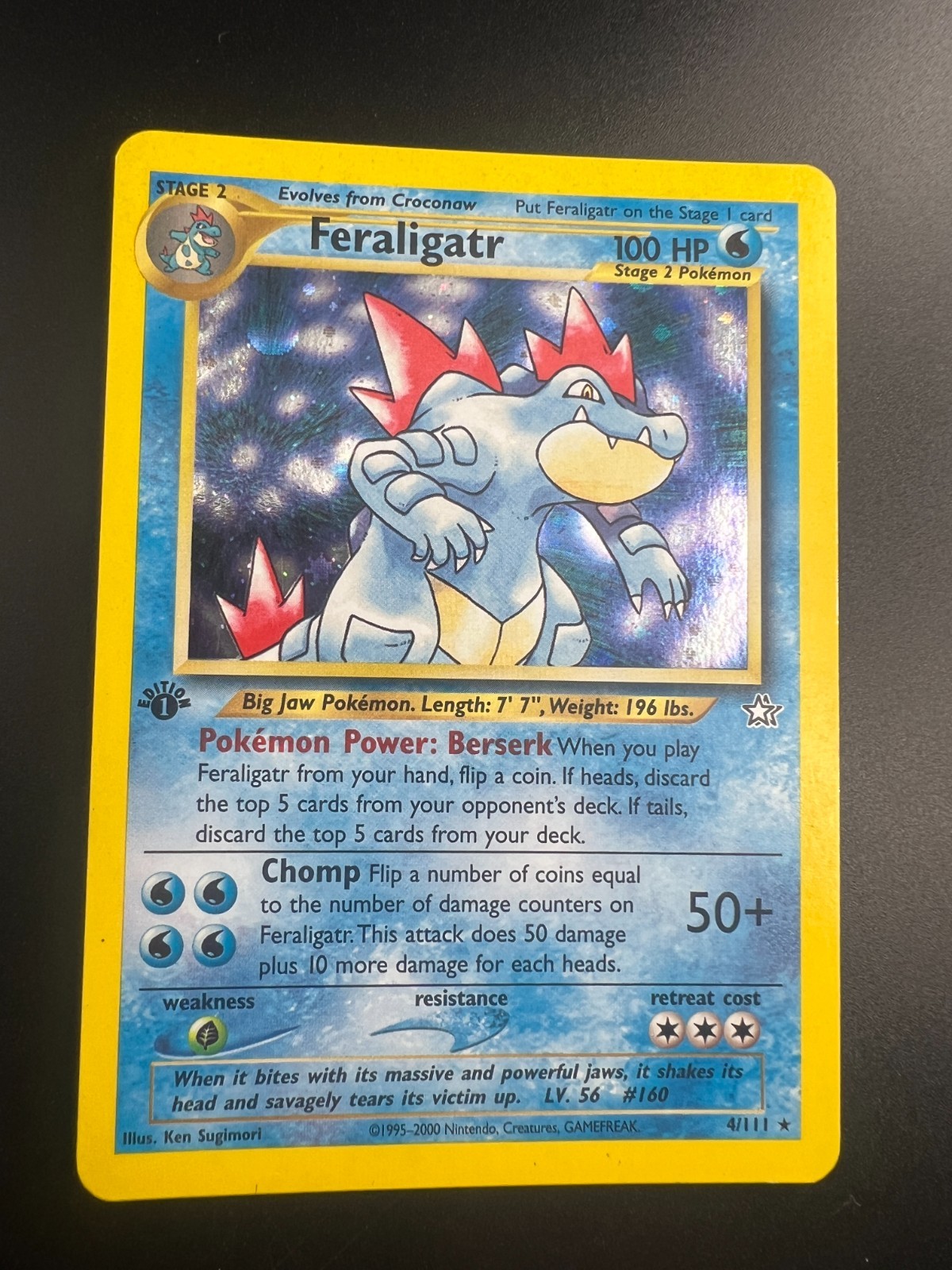 Feraligatr - 4/111 - Pokemon Neo Genesis 1st Edition Holo Rare Card WOTC NM