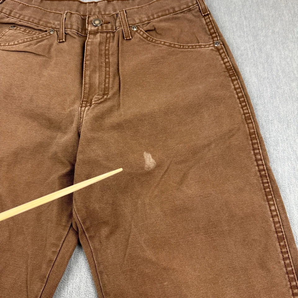 Pantalones Dickies De Colección Para Hombre 32X30 Marrón Carpintero Lona Trabajo Grunge Aire Libre Y2K Foto 2 de 4