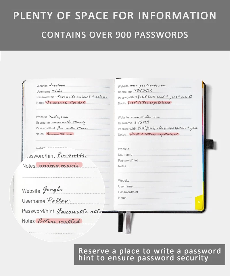 Password Book with Colorful Alphabetical Tabs, Internet Address & Login Passw... - Image 3 of 4