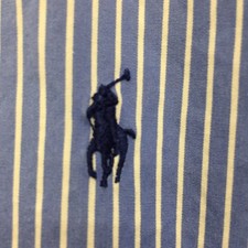 Ralph Lauren Mens Classic Fit Striped Button Down Shirt Blue White 16.5 34/35