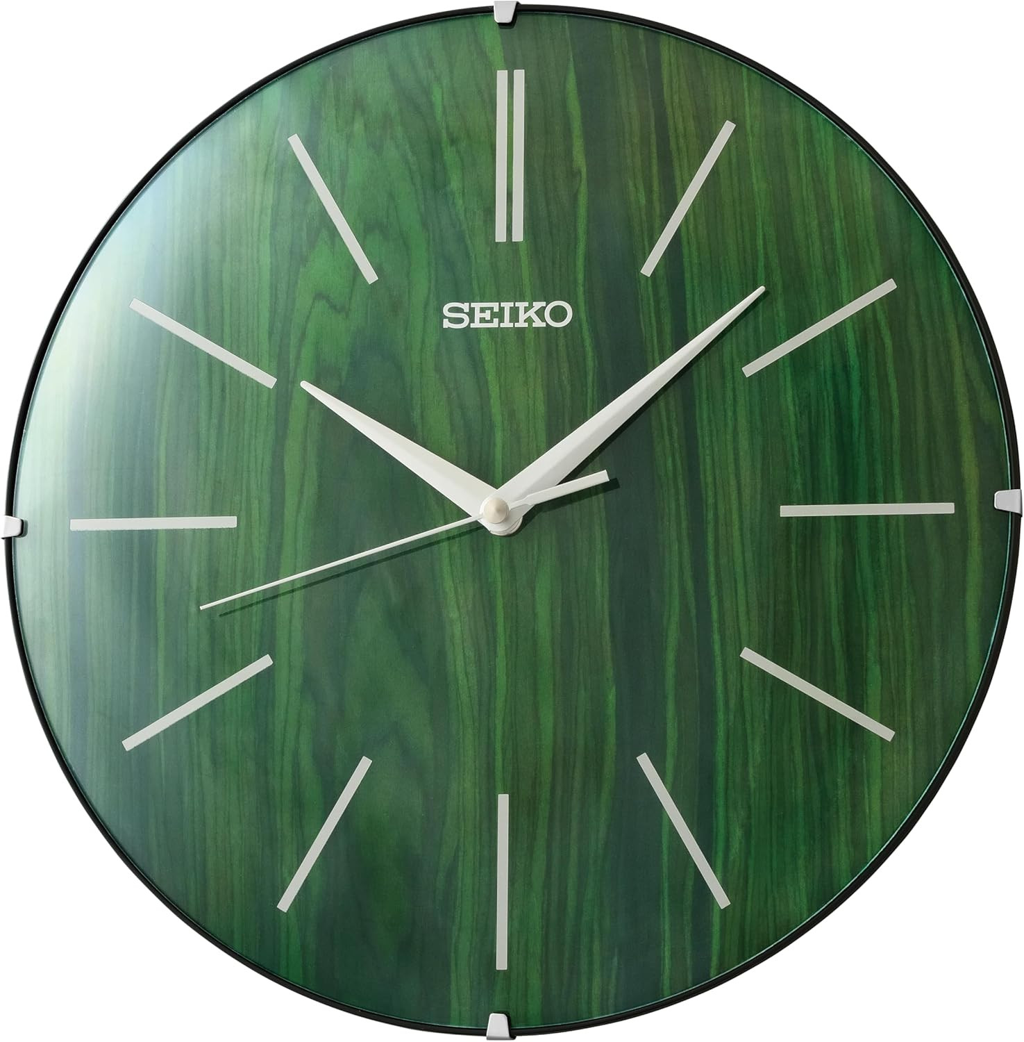 SEIKO 12" Urban Non-Ticking Wall Clock in Green - Stylish & Silent Design