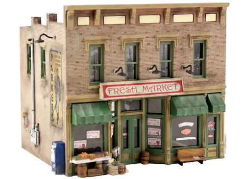 KIT ESTRUCTURA PUNTO DE REFERENCIA PREFABRICADO WOODLAND SCENICS 1/87 HO FRESH MARKET PF 5180 F/S | Zustand: New