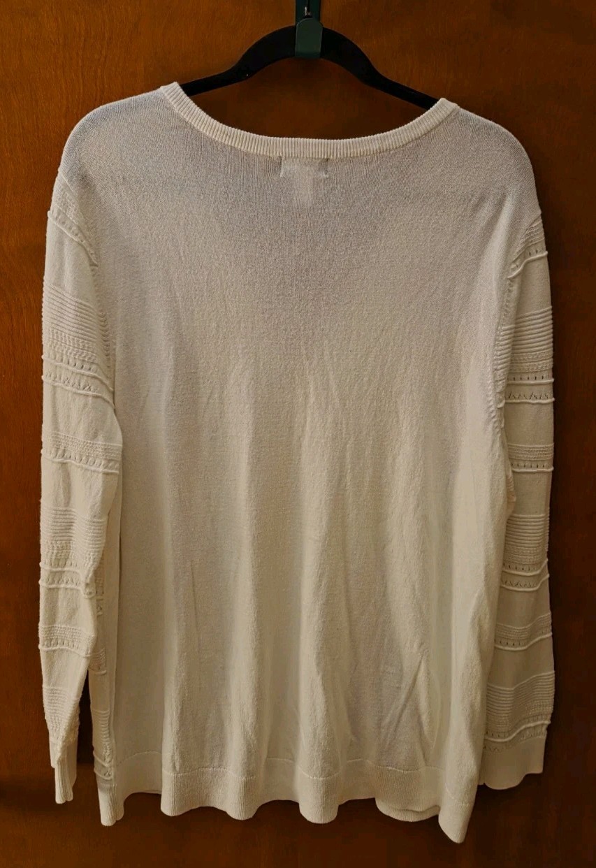 Basic Editions Longsleeve Button Up Sweater Off W… - image 5