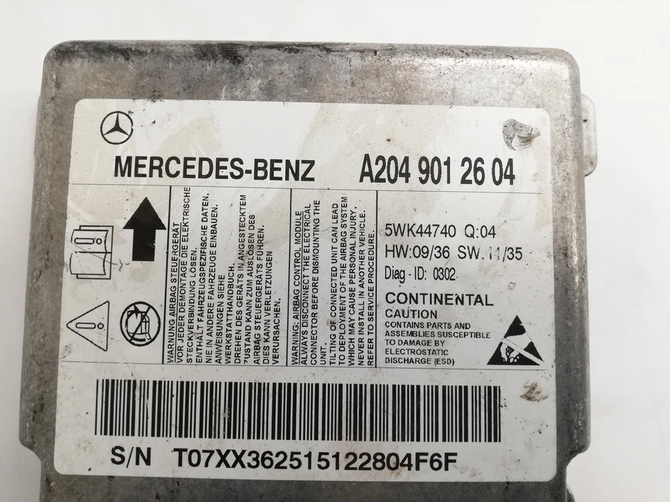 Centralina airbag MERCEDES-BENZ C T-Model S204 A2049012604 3.00 17204270 - Immagine 2 di 4
