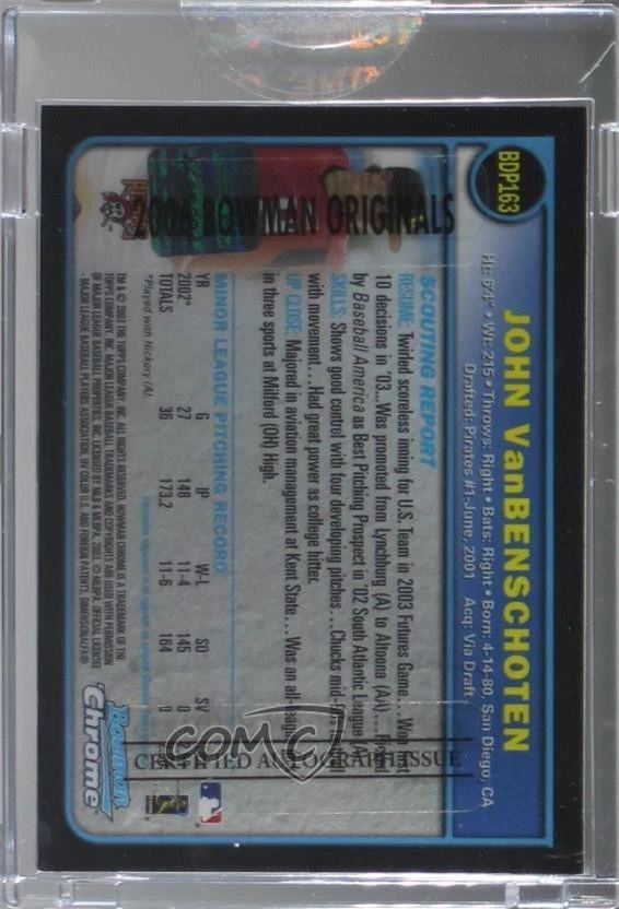 2006 Bowman Originals /26 John Van Benschoten #BDP163 Buyback Auto - Image 2 of 2