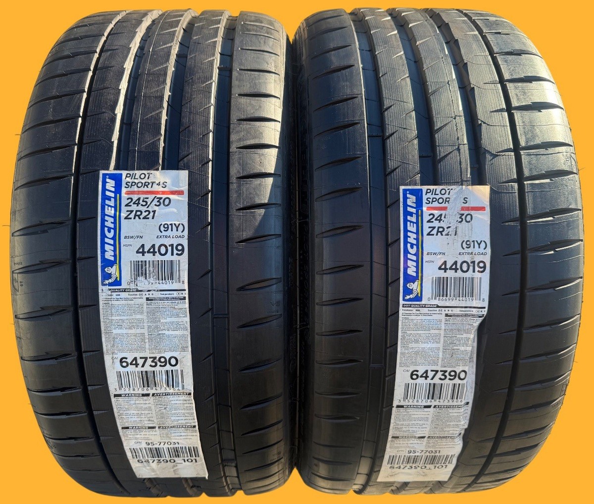 Roy　Pilot Super Sport 245/30ZR21 4本 Set of TWO BRAND NEW 245/30ZR21 (91Y) Michelin Pilot Sport 4S PS4S