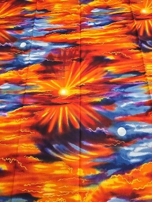Natures Elements Quilt Fabric Print by Hoffman International Sunset 36'' x 43''
