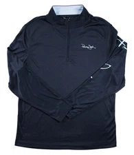 Panama Jack Men's 1/4 Zip M Pullover Shirt Top Long Sleeve Mock Neck Navy $79NEW