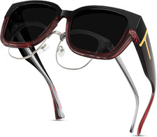 Polarized Sunglasses Fit over Glasses for Women, Square Wrap around Shades