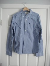 Abercrombie Fitch Button Up Shirt Men Medium Muscle Long Sleeve Blue Color