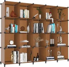 HOMIDEC 20-Cube Storage Organizer, Closet 60x48x12'', Brown 